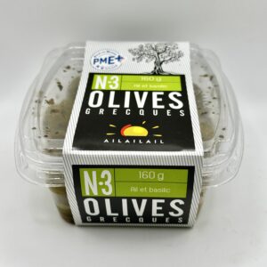 Olives grecques ail et basilic