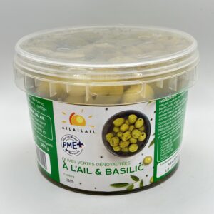 Olives vertes ail et basilic